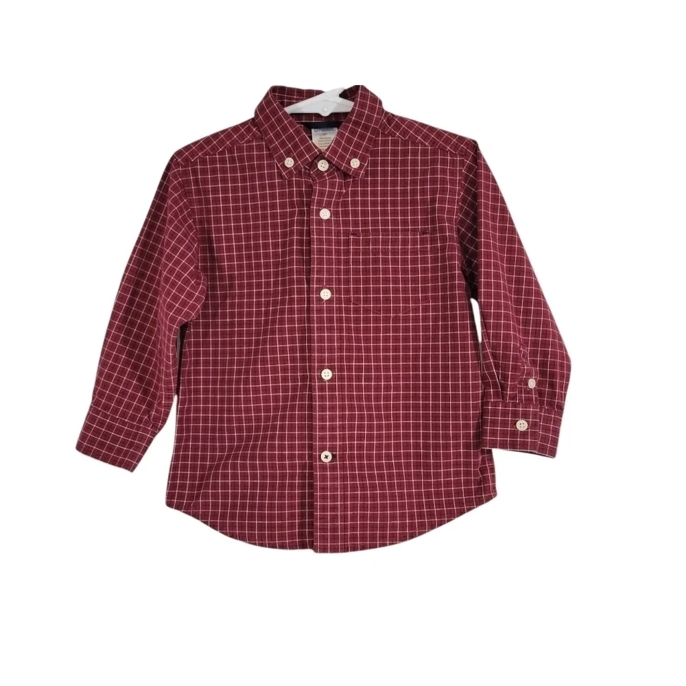 Gymboree Boys Red Plaid Long-Sleeve Button Shirt 2T